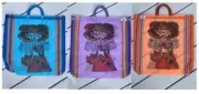 La Catrina Mesh Mexican Market Bag Tote Recycled Plastic 18"x17" Screen Print