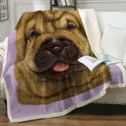 Cute Animal Art Shar Pei Puppy Dog Throw Blanket