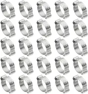 uxcell 30 Pack 15-18mm Double Ear Hose Clamp, 304 Stainless Steel O Clip Crimp Rings for Fuel Petrol Pipe Tube Fitting Connections, Silver Tone
