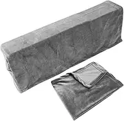 BCOATH 2Pcs Elastic Sofa Armrest Covers Stretch Couch Arm Protectors for Living Bedroom Comfortable Grey Faux Fox Design