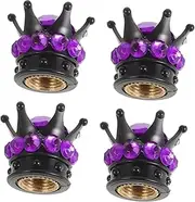 EXAOMBLE 4pcs Crown Style Tire Valve Covers Durable Tire Stem Caps for Vehicle Protection Fit Elegant Design for Enhancing Car Aesthetics