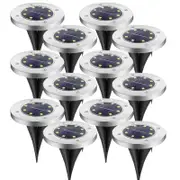 12x Solar Powered LED Buried Inground Recessed Light Garden Outdoor Deck Path