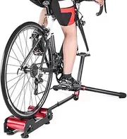 Foldable Bike Trainer, Bike Trainer with Fixed Front Wheel, Bicycle Trainers with Storage Bag, 5 Magnetic Resistances Adjustable, Smart Bike Trainer Stand for Indoor Riding