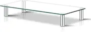 Artiss Glass Monitor Stand, Table Top Laptop Computer Mobile Universal Silver