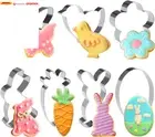 Easter Bunny Cookie Cutters, 7 Pack Easter Cookie Cutter for Baking Egg Cookie C