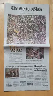 Boston Celtics Parade 2024 NBA Champions Boston Globe Newspaper 6-22-24