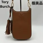 TORY BURCH 側背 肩背包 流蘇 棕色 皮革 日本直送 二手