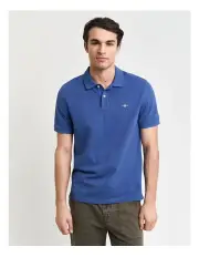 [Gant] Regular Fit Shield Piqu Polo Shirt in Vintage Blue