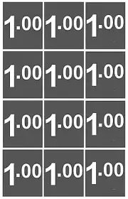 12 price labels for vending machines (small) 1.00, Dixie Narco, Vendo