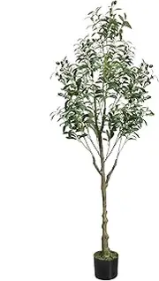 SeelinnS Artificial Olive Tree 6FT Fake Olive Tree Large Faux Plants Indoor Tall Olive Branch and Fruits with Potted for Home Office Living Room Decor