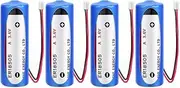 YICUAA (4-Pack) ER18505 with 2.0 White Plug 3.6V 4000mAh A Size Non-Rechargeable Lithium Battery