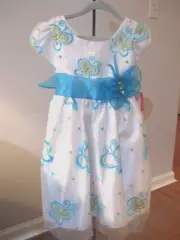 NWT Jona Michelle Butterfly Design Tulle Knee Length Dress Girls 5