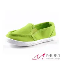 在飛比找momo購物網優惠-【MOM】韓版休閒舒適帆布鞋 懶人樂福鞋 親子童鞋(螢光色)
