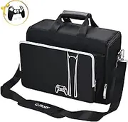 G-STORY Hard Case Storage Bag for PS5 Console Carrying Case Compatible Playstation 5 and PS5 Digital Edition with Customizable Interior, Travel Hard Case PS5 Bag, Included Silicone Cover Protector