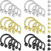 [Mayhoop] 16G Surgical Steel Nose Septum Horseshoe Hoop Earring Eyebrow Tragus Lip Piercing Ring Balls & Spikes 6-12mm For Women Men