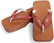 Hajime(一歩) Geta Geta Clogs, Soft and Water Resistant, Sponge 10.6 inches (27 cm), BR/Cherry Blossom x Red, Cherry Blossom x Red (Sakura x Red/27), Sakura × Red, 27.0 cm