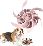 Slow Feeder Insert - Pink Dog Bowls | Anti-Choking Non- Slip Slowing Down Eating Speed 2 Dtachable Inserts Mat | 17x17x3.5cm White Mat & Lick Mats for Small Medium and Large Dogs Maze Dog Puzzle Bowl