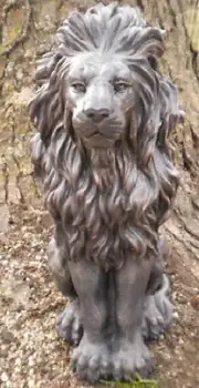 Latex lion concrete mold plaster garden statue mould APX 15"H x 8.5" x 6"