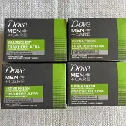 4 Dove Men + Care Extra Fresh Body And Face Bar Soap 4, 2.6 oz Bars