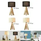 Bedside Table Lamps Wooden Tripod for Study Room Home Indoor Night Light