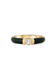 V BY Laura Vann Kiki 18kt Gold Vermeil Ring - Dark Green - N N