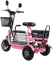 3 Wheel Electric Mobility Scooters for Adults, Folding Electric Wheelchairs Scooter with 3 Seats Endurance 60 km Ultra-lightweight Portable Scooters for Seniors(D)