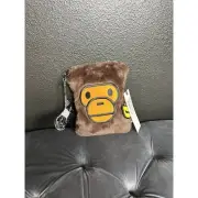 Bape A Bathing Ape Baby Milo Fuzzy Furry Big Face Side Bag Crossbody NWT