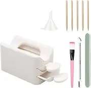 Scettar Dip Powder Tray System,Nail Dip Powder Tray Portable Dip Powder Nail Kit, Nail Dust Brush for DIY French Manicure at Home