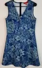 Red Saks Fifth Avenue NWT Blue Floral Back Zip Dress Size M MSRP $264