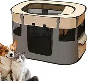 Pet Play Pen - Dog Playpen | Small Pet Cage Tent Exercise Pen Tents Dog House Playground for Puppy Cat Indoor Outdoor Portable Outdoor Yard Fence Dogs Kennel Tent for Puppy Dogs Cat