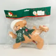 kurt adler large 8 inch christmas ornament teddy bear wearing santa hat holiday