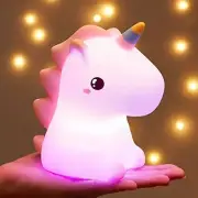 One Fire Unicorn Night Lights for Girls Bedroom,16 Colors Cute Light for Kids, L