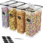 DWËLLZA KITCHEN Cereal Containers Storage - 4 Pack Cereal Dispenser Airtight
