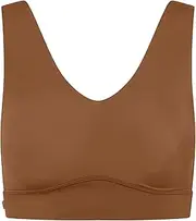 [Harper wilde] Bliss Bralette - Ultra-Soft and Lightweight V-Neck Bralette - Wireless Bras for Women - Brown