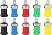 10pcs 4mm Banana Socket, 12mm Female Panel Mount Solder Wire Connect Speaker Jack Binding Post Adapter Compatible with 4mm Banana Plug