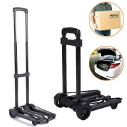 Folding Foldable Hand Sack Heavy Duty Truck Barrow Cart Wheel Trolley 35kg Black