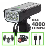 Bicycle Light 4800 Lumen USB Chargeable Rainproof Bike Light Set with 2 Holder