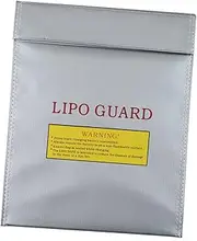 ibasenice Battery Safety Charge Sack Fireproof Bag Grey Fiberglass 23x30cm Large Size