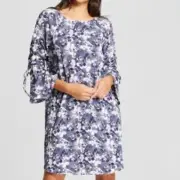 Women's Long Sleeve Mini Shift Dress with Tie Sleeve Size XS