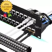 Patch Panel 48 Port Cat7 with Inline Keystone 10G Support, Coupler Patch Panel