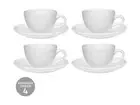Maxwell & Williams White Basics Rococo Demi Cup & Saucer 90ml Set of 4