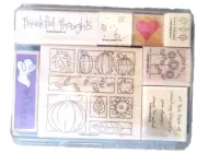 2006 Stampin Up Thoroughly Thankful 6c Rubber Ink Stamp Set Pumpkin Fall Harvest