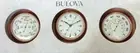 Bulova Metallic Wall Thermometer, Barometer and Clock Set Info Station C4829 NIB