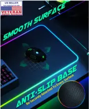 RGB Gaming Mouse Pad, Large Extended Soft Led Mouse Pad with 14 Lighting Modes