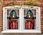 3D King Throne ZHUA360 Window Film Print Sticker Cling Stained Glass UV
