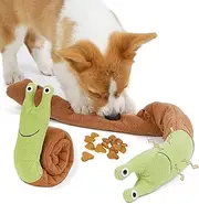 Snail Snuffle Mat and Treat Dispenser, Interactive Plush Chew Toy for Small Dogs, Puppy Teething Puzzle Brain Games to Relieve Boredom and Anxiety