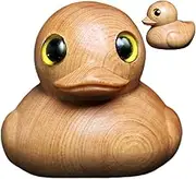 Twoily Handmade Rubber Duck, Hand Carved Wooden Duck Statue for Home Decor, Craft Collectible Figurine