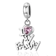 925 Sterling Silver Home Love Pink Gemstone Bracelet