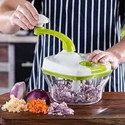 Kleva Range Rotochop 4 in 1 Multi-Function Chopper. Manual Hand-Crank Food Chopper – Quick & Easy Vegetable Chopper, Mincer & Mixer | Stainless Steel Blades for Effortless Chopping, Dicing & Pureeing.