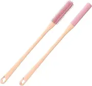 2PCS soft foot brush, long handled shower foot soft brush, silicone nail scrub foot cleaning brush, toe cleaning